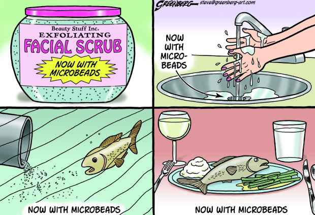 Microbeads by Steve Greenberg. Cagle Cartoons. Used with permission.