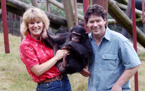Jim and Alison Cronin at Monkey World, Dorset, England.
