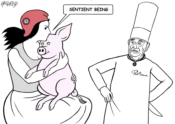 Sentient Being by Reiner Hachfeld. Via Cagle Cartoons. Used with permission