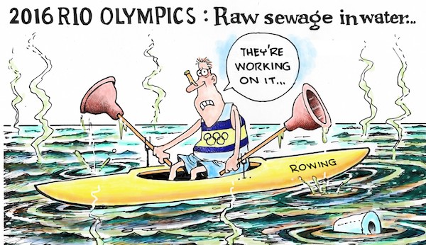Raw Sewage and Rio ’16 by Dave Granlund