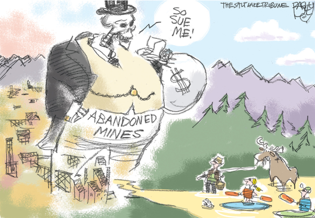 Abandoned Mines. Pat Bagley via Cagle Cartoons. Used with permission.